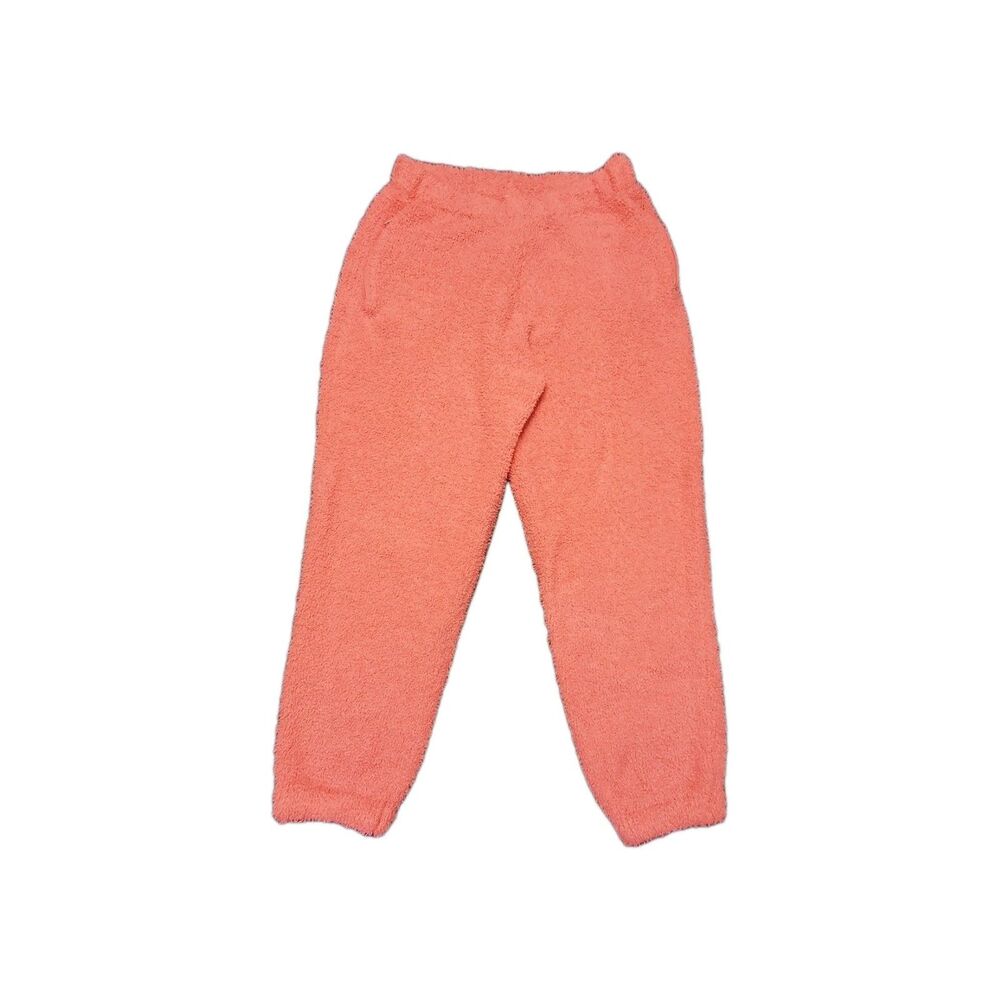 Skims Pink Teddy Fleece Jogger Leg Lounge Pants Sweatpants Women's Size XL Cozy